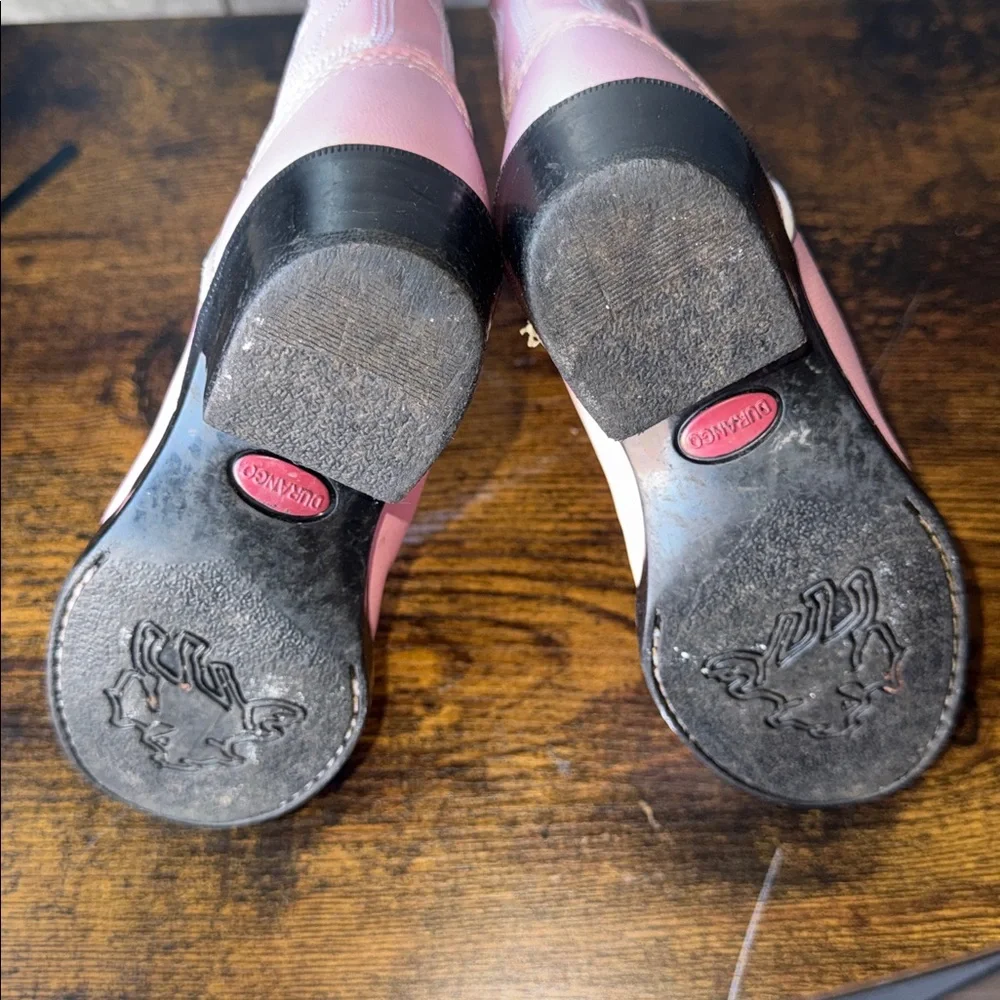 Durango Girls' Pink Western Boots with Silver Toe Rand - Size 1 Toddler